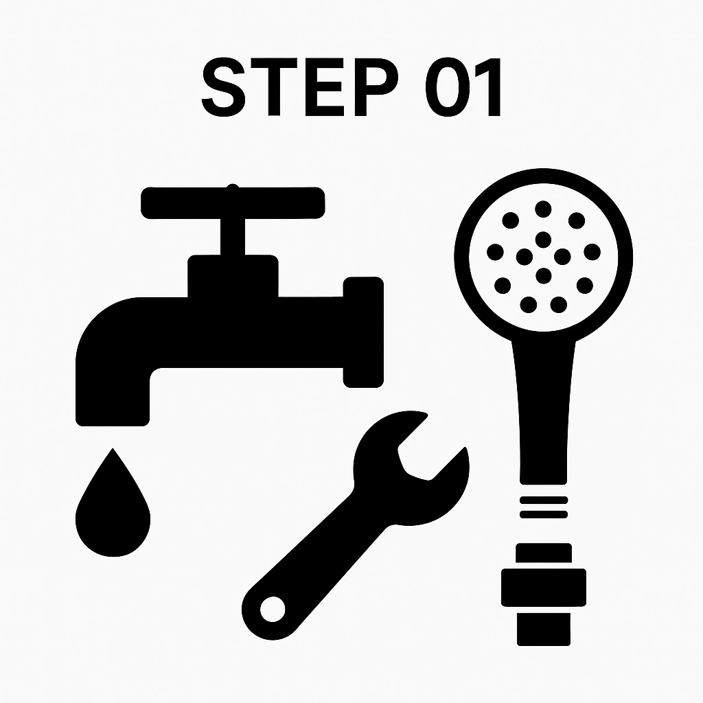 수전 잠금과 기존 헤드 분리